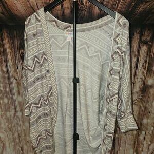LuLaRoe Geometric Beige and Brown Blouse